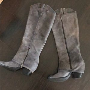 Fergie Gray Suede Tall Boots